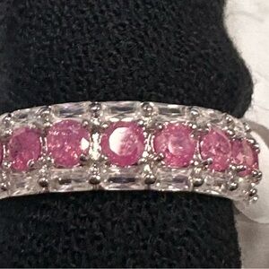 Chic Pink and Silver Women's Ring